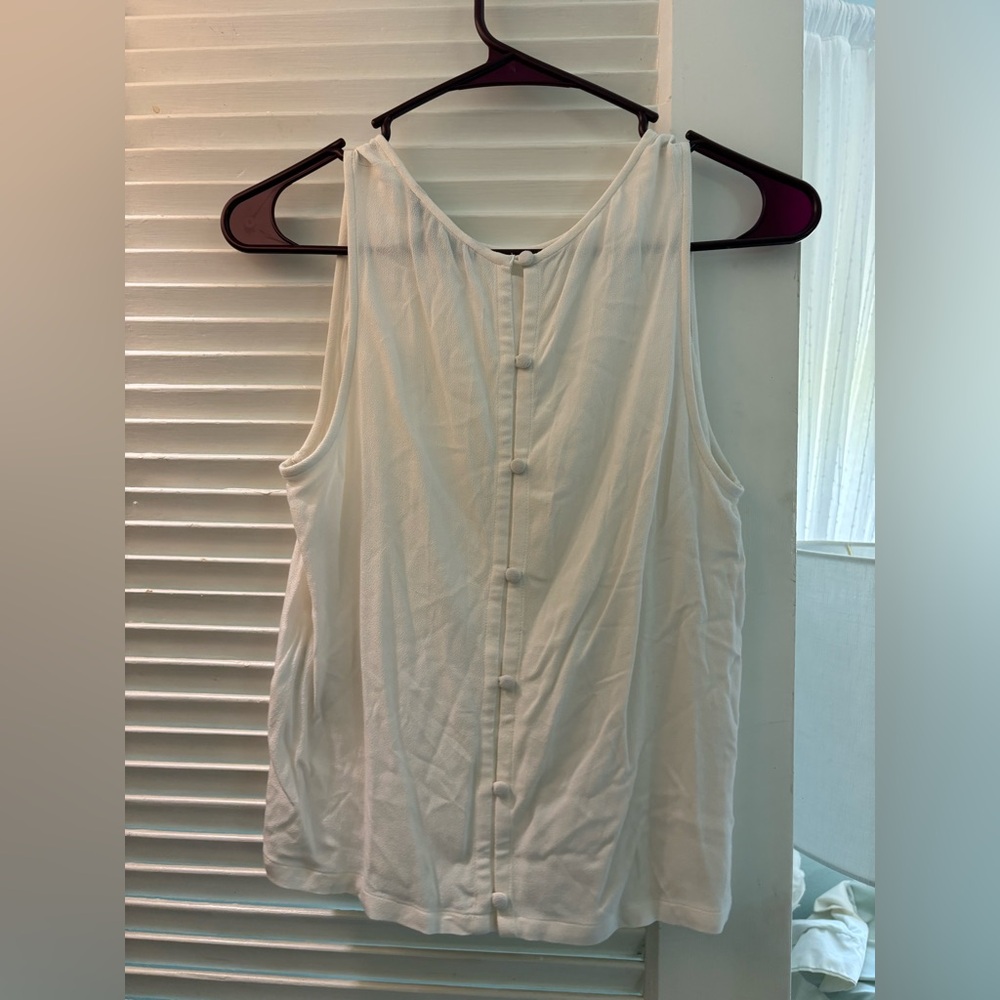 Banana Republic White Button Tank Top
